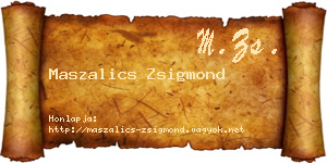 Maszalics Zsigmond névjegykártya